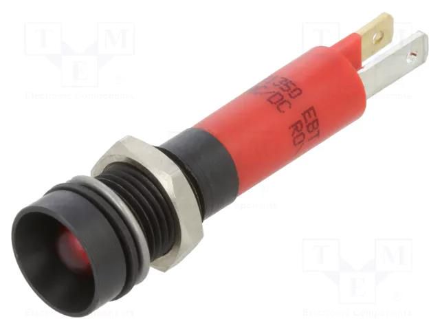 Indicator: LED; recessed; red; 24VDC; 24VAC; Ø8mm; IP67; ØLED: 5mm CML INNOVATIVE TECHNOLOGIES 19091350