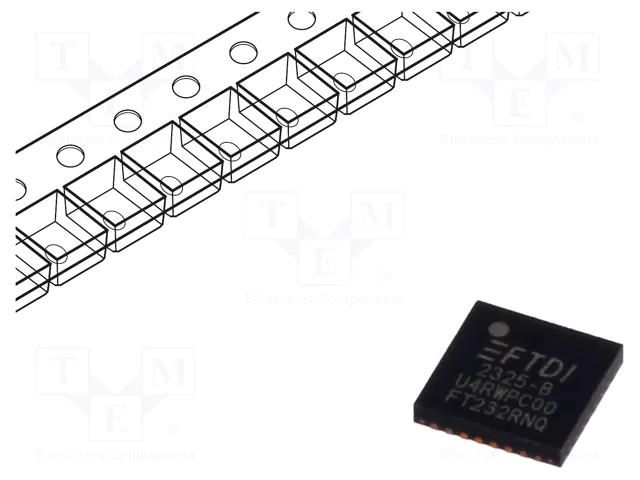 IC: interface; USB-UART; Full Speed; 3.3÷5.25VDC; reel; QFN32 FTDI FT232RNQ