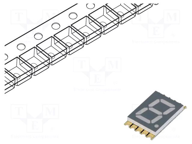 Display: LED; 7-segment; 10mm; 0.39"; No.char: 1; white; 71÷165mcd LITEON LTS-4817SW-PR