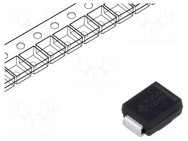 Diode: Schottky rectifying; SMB; SMD; 60V; 2A; 7 inch reel; 750pcs. VISHAY SS26HE3-A/H