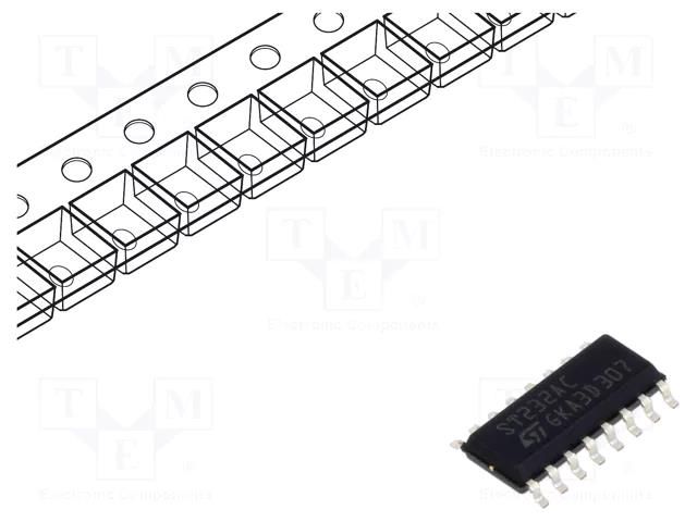 IC: interface; transceiver; RS232; 400kbps; SO16; 5VDC STMicroelectronics ST232ACDR