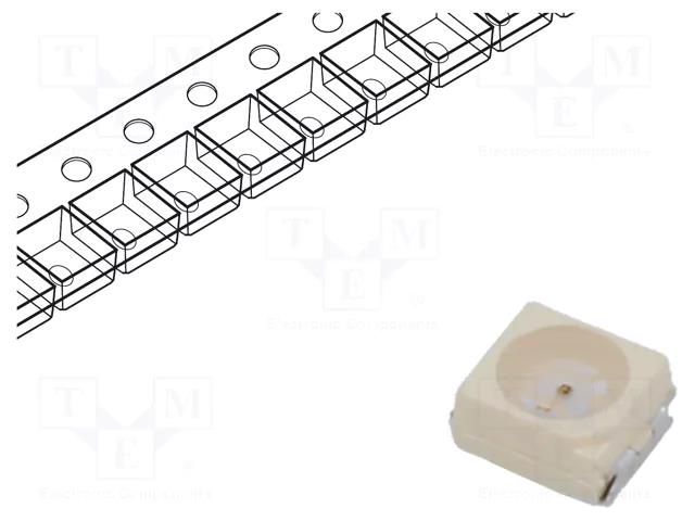 LED; SMD; PLCC2; red; 71÷138(typ)-180mcd; 3.5x2.8x1.75mm; 60°; 20mA VISHAY VLMK31Q1R2-GS08