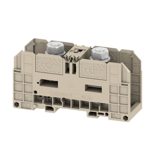 Stud terminal, Threaded stud connection, 120 mm², 1000 V, 269 A, Number of connections: 2, M 10, TS 35, dark beige Weidmuller 1028500000 04008190004866