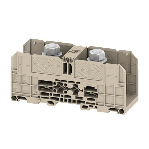 Stud terminal, Threaded stud connection, 185 mm², 1000 V, 353 A, Number of connections: 2, M 12, TS 35, dark beige Weidmuller 1028600000 04008190044091