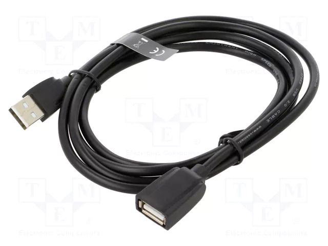 Cable; USB 2.0; USB A socket,USB A plug; nickel plated; 1.5m VENTION VAS-A44-B150
