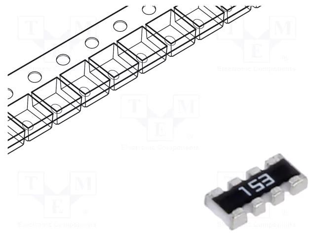 Resistor network: Y; SMD; ±5%; 15kΩ; No.of resistors: 4; -55÷155°C YAGEO YC164-JR-0715KL