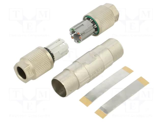 Connector: M12; coupler; PIN: 4; Cat: 5; shielded; for cable; IDC PHOENIX CONTACT SACCCC4QOSHETH