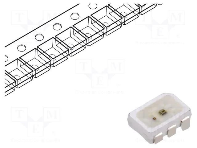 Programmable LED; RGB; SMD; 3725; 4.5÷5.5VDC; 3.7x2.7x1.3mm; 12mA Inolux IN-PI3727TBTPRPGPB