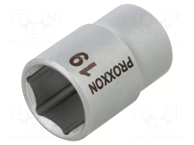 Socket; 6-angles,socket spanner; HEX 19mm; 1/2" PROXXON PR23418