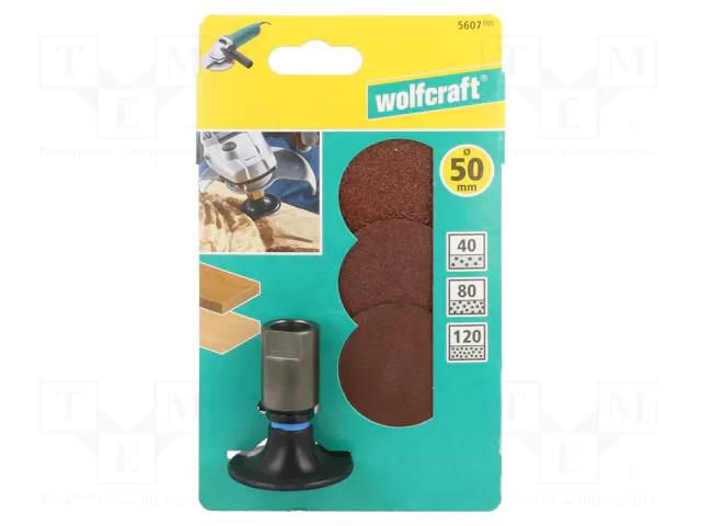 Sanding plate; 50mm; Mounting: bur WOLFCRAFT WF5607000
