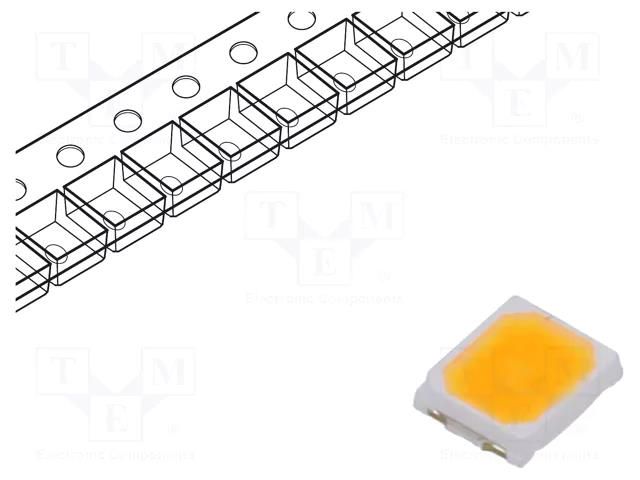 Power LED; white warm; 2800-3100K; 105÷115lm; 120°; 150mA; SMD HONGLI ZHIHUI HL-AS2835-2CPCT-WW