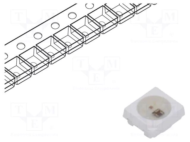 Programmable LED; RGB; SMD; 2427,PLCC4; 4.5÷5.5VDC; 2.7x2.4x1.1mm Inolux IN-PI22TAT5R5G5B