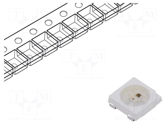 Programmable LED; RGB; SMD; 5050,PLCC4; 4.5÷5.5VDC; 5x5x1.6mm Inolux IN-PI55TATPRPGPB