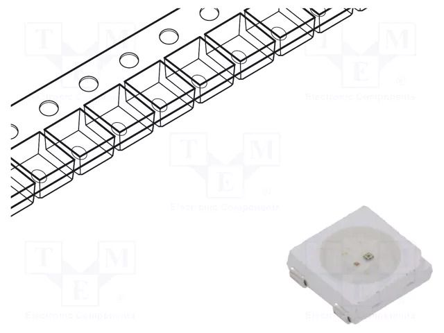 Programmable LED; RGB; SMD; 5050,PLCC4; 3.7÷5.5VDC; 5x5x1.6mm LUCKYLIGHT LL-FR5050RGB4C-F1T