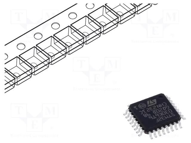 IC: STM32 ARM microcontroller; 48MHz; LQFP32; 2.4÷3.6VDC; STM32F0 STMicroelectronics STM32F030K6T6TR