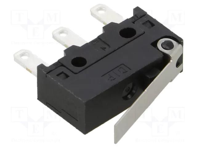 Microswitch SNAP ACTION; 5A/30VDC; with lever; SPDT; ON-(ON) DIPTRONICS MS6-5L11Q1GV