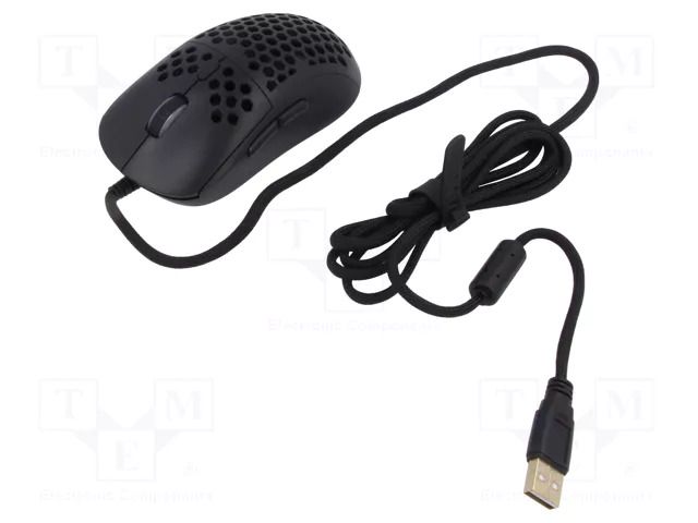 Mouse; black; USB A; optical,wired; DPI change button,RGB; 1.8m SAVIO SAVGM-HEXBLACK