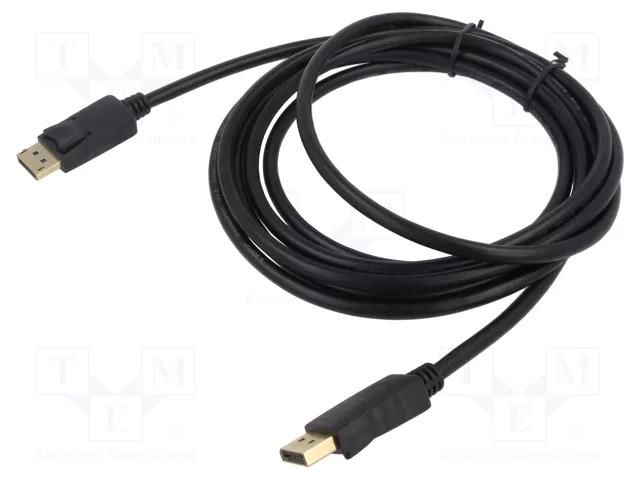 Cable; DisplayPort plug,both sides; Len: 3m; black; 30AWG SAVIO SAVKABELCL-137