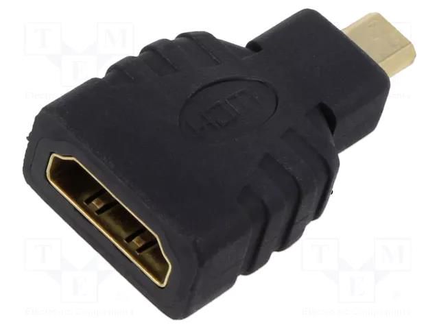 Adapter; HDMI socket,micro HDMI plug; HDMI 1.4; black SAVIO SAVKABELCL-17