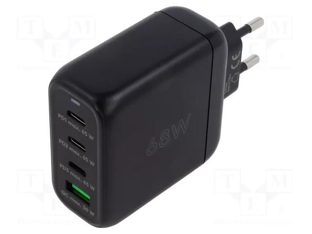 Power supply: switching; mains,plug-in; 3.3÷11VDC,; 68W; 86.7% Goobay ZSI-64819
