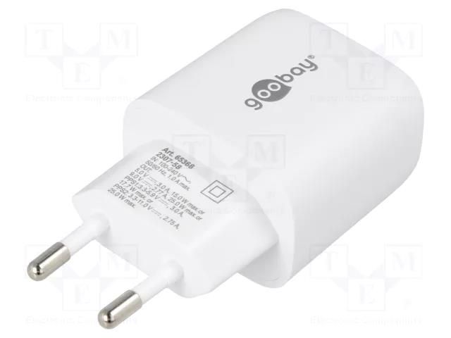 Power supply: switching; mains,plug-in; 3.3÷5.9VDC,; 25W; 79.1% GOOBAY ZSI-65368