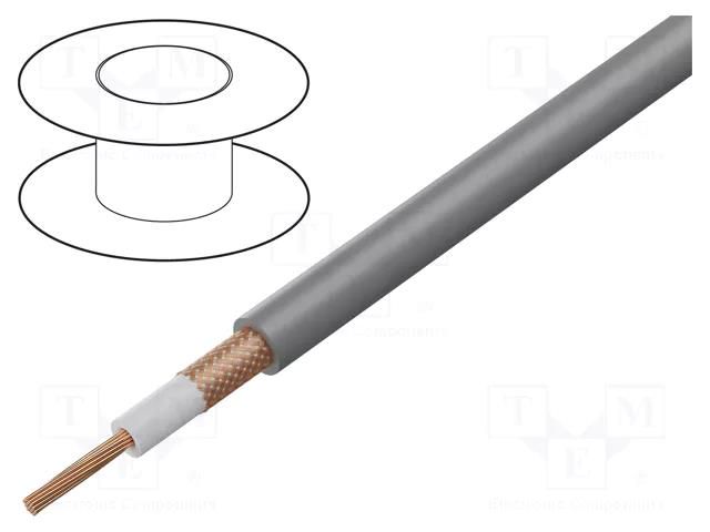 Wire: coaxial; RG58; 1x0.5mm2; stranded; Cu; Core section: 0.5mm2 STÄUBLI SILI-SC0.5/1.0GY