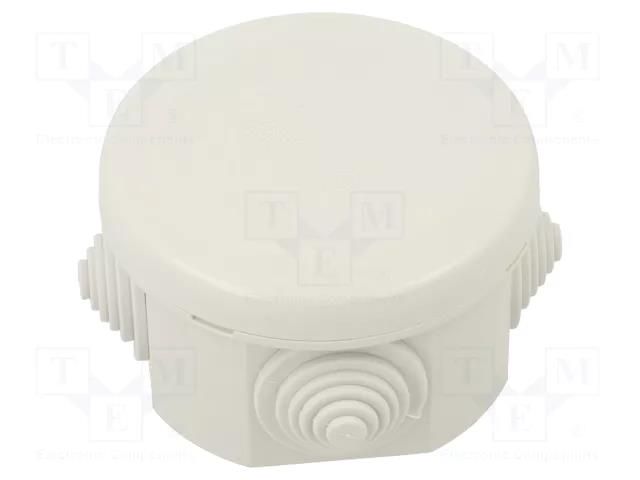 Enclosure: junction box; Ø: 65mm; Z: 46mm; wall mount; IP55; grey SCAME SCAME-680.001
