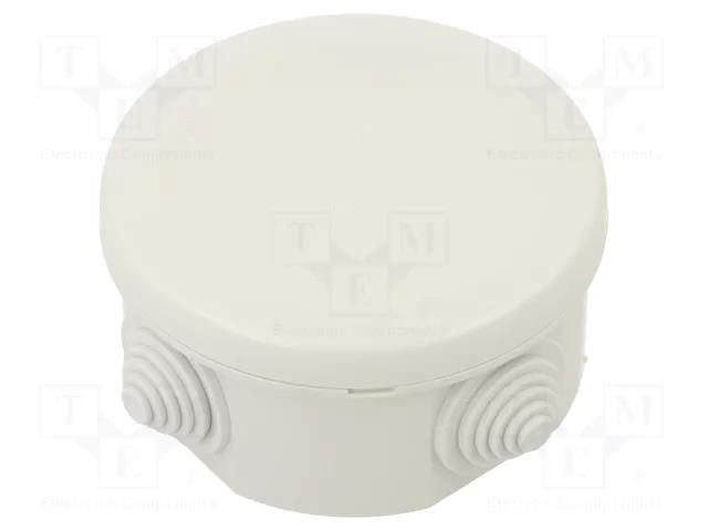 Enclosure: junction box; Ø: 80mm; Z: 46mm; wall mount; IP55; grey SCAME SCAME-680.002