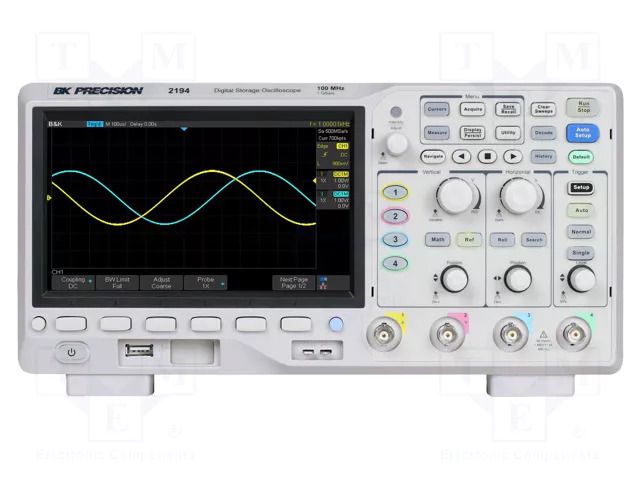 Oscilloscope: digital; Ch: 4; 100MHz; 1Gsps; 14Mpts/ch; LCD TFT 7" B&K PRECISION BK2194
