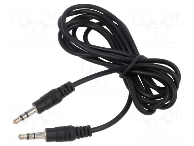 Cable; Jack 3.5mm 3pin plug,both sides; 1.5m; black; PVC VCOM CV201-1.5