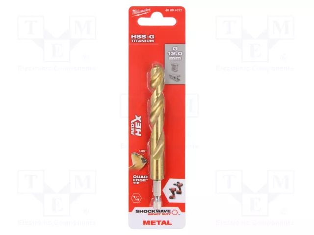 Drill bit; for metal,impact; Ø: 12mm; Kind of holder: E6,3mm; 1/4" Milwaukee MW-48894727