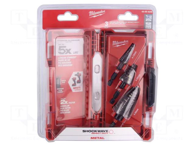 Drill set; step,impact; 3pcs. Milwaukee MW-48899266