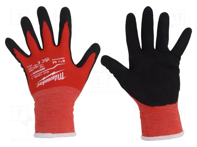 Protective gloves; Size: 8,M; black/red; Resistance to: cutting Milwaukee MW-4932471416