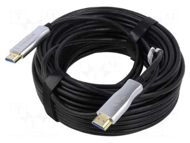 Cable; HDMI plug,both sides; HDCP 2.2,HDMI 2.0,optical; 20m Goobay GOOBAY-65567