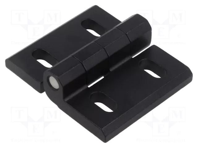 Hinge; Width: 76mm; cast zinc; black; H: 65mm; adjustable ELESA+GANTER GN235ZD76-65-B-SW