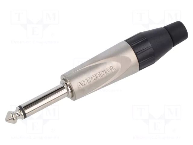 Connector: Jack 6,3mm; plug; male; mono; ways: 2; straight; grey AMPHENOL TM2PJ
