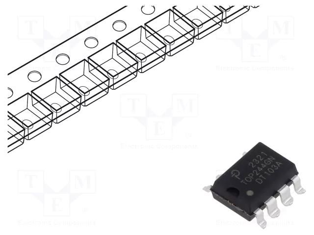IC: PMIC; AC/DC switcher,SMPS controller; 61.5÷140kHz; SMD-8B POWER INTEGRATIONS TOP244GN-TL