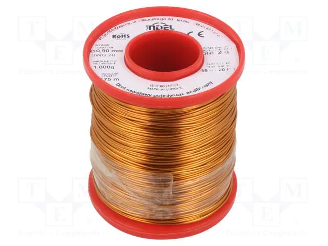 Coil wire; single coated enamelled; 0.9mm; 1kg; -65÷200°C INDEL DNE0.90-1.00