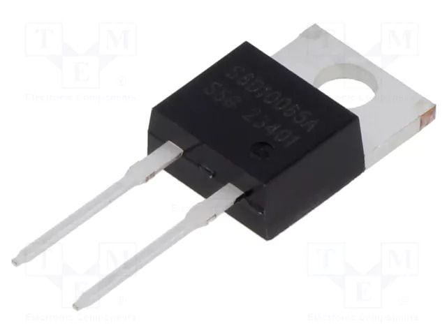 Diode: Schottky rectifying; SiC; THT; 650V; 10A; TO220AC; Ir: 40uA SMC DIODE SOLUTIONS S6D10065A-SMC