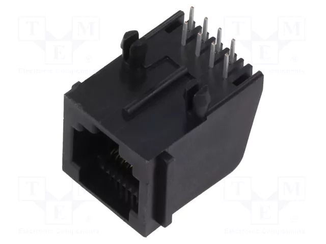 Connector: RJ45; socket; PIN: 8; Cat: 3; unshielded; 8p8c; THT; angled GCT MJ3215-88-1-2-N