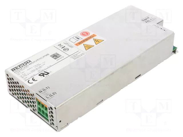 Power supply: switching; for building in; 1000W; 48VDC; 25A; 95% RECOM RACM1200-48SAVENCP