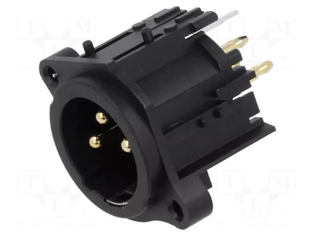 Connector: XLR; socket; male; 6A; 133V; PIN: 3; straight; THT AMPHENOL AC3MAV2-AU-PRE