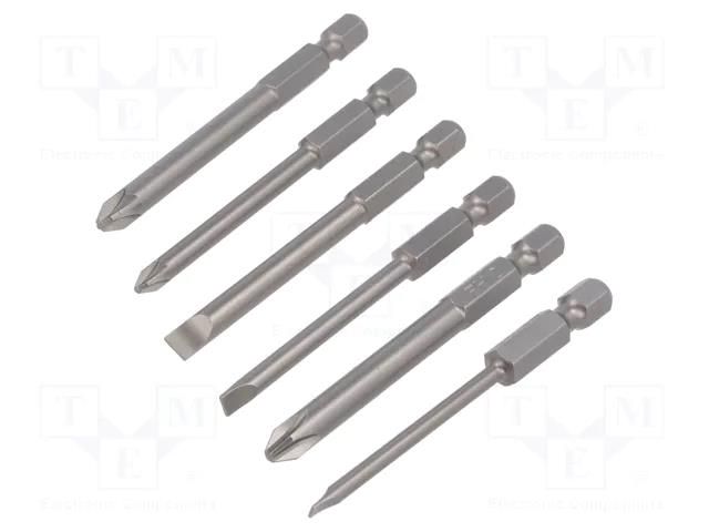 Kit: screwdriver bits; Phillips,PlusMinus PZ-type,slot; 6pcs. FELO FL03192716
