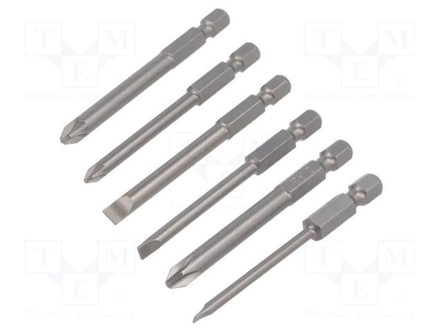 Kit: screwdriver bits; Phillips,PlusMinus PZ-type,slot; 6pcs. FELO FL03192716