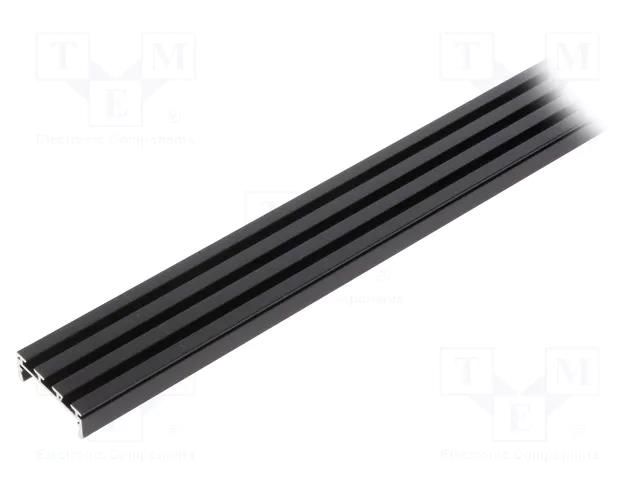 Profiles for LED modules; black; 1m; GIZA; aluminium; anodized KLUŚ K-A05556A07-1M