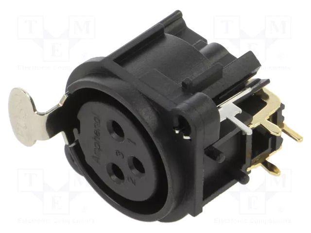 Connector: XLR; socket; female; 133V; PIN: 3; angled 90°; THT AMPHENOL AC3FAH2-AU-PRE