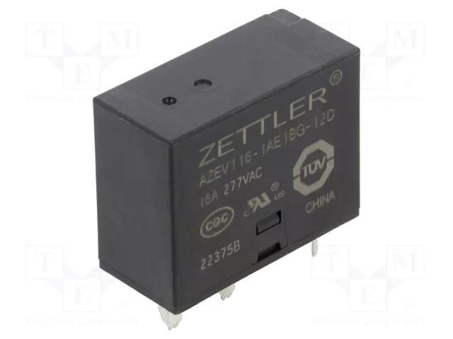 Relay: electromagnetic power; SPST-NO + SPST-NC; Ucoil: 12VDC ZETTLER AZEV116-1AE1BG-12D