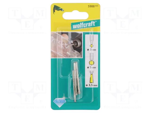 Grinding pin; 3pcs; Mounting: rod 3mm WOLFCRAFT WF5988000