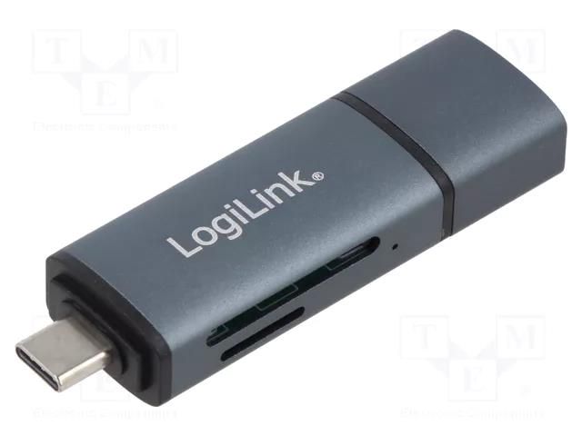 Card reader: memory; USB A plug,USB C plug; USB 3.2; 5Gbps LOGILINK CR0043