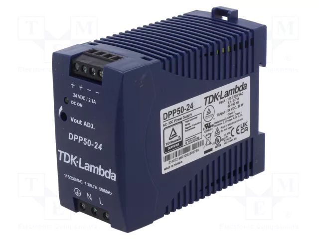 Power supply: switching; for DIN rail; 50W; 24VDC; 2.1A; 85÷264VAC TDK-LAMBDA DPP50-24